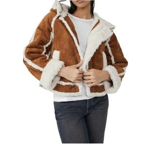 NEW Free People Vegan Exchange Shearling Jacket- Size Medium